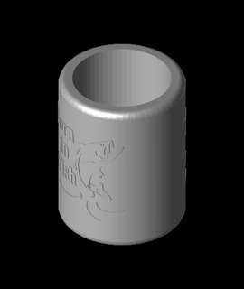 born fish - forced work beer koozie 3d print model - Mito3D