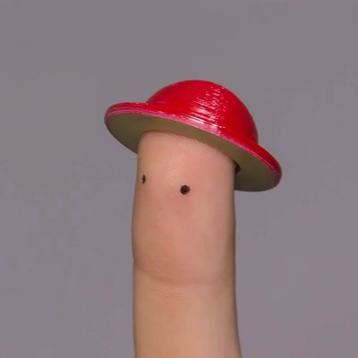 bowler hat lil'hats'n'stuff - 3d by on thangs apparel headwear tiny mini miniature small lil hats n stuff rounded brim wide flat figure figurine action doll prop accessory accessories 3d print model - Mito3D