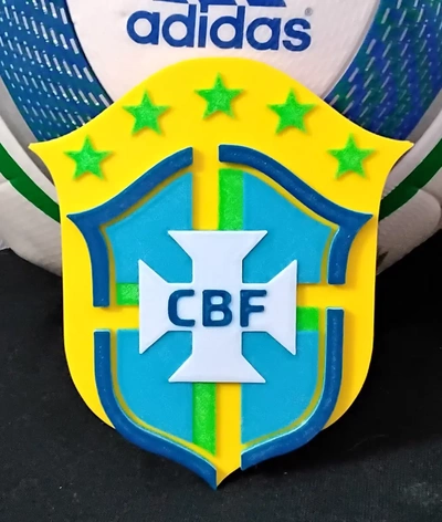 brasilien national fußball mannschaft untersetzer or plakette 3d by daddywazzy schöpfer on danke 3d print model - Mito3D
