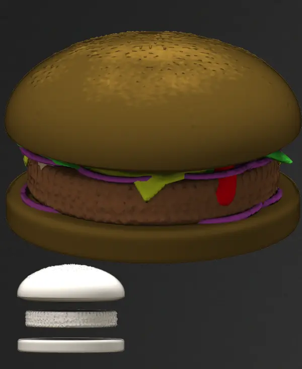 burger 3d by kuriosität on danke 3D print model - Mito3D
