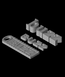 zumbido chaveiro quadra letrasstl 3d print model - Mito3D