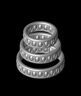 cabochon captive gemstone bracelets Arts & Entertainment 3d print model - Mito3D