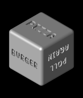 calibration cube + dice fast food order 3d print model - Mito3D