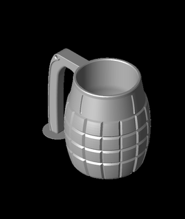 grenade poignée ouverte v4stl 3d print model - Mito3D