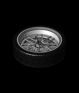 carro pneu relógio 3d modelo juankmed 3d print model - Mito3D