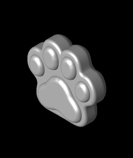 cat paw keychain stl 3d model 3ddemo thangs 3d print model - Mito3D