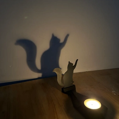 cat shadow candle holder - 3d by printanything on thangs 3d print model - Mito3D