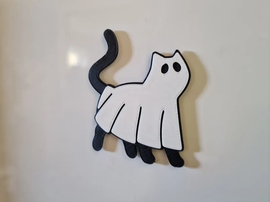 cat sheet ghost 8 - single extruder free a limited time 3d by omsculpts on thangs hand arm glove kitten kitty spooky creepy cute halloween fridge magnet 3d print model - Mito3D