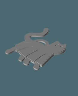 gato Folha fantasma 8 chaveiro solteiro extrusora omsculpts 3d print model - Mito3D