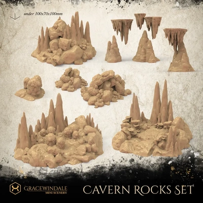 mağara kayalar ayarlamak 3d by gracewindal teşekkürler 3d print model - Mito3D