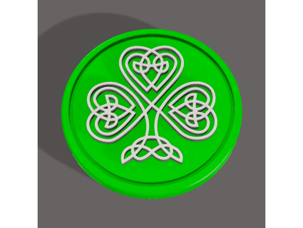 celtic shamrock coin - kcwarthog 3d print model - Mito3D