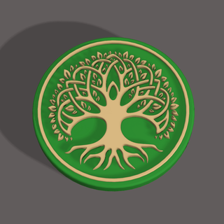 celtico albero moneta kcwarthog 3d print model - Mito3D