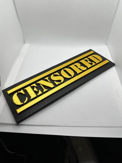 censored sign - 3d by squidmarley on thangs 3d print model - Mito3D