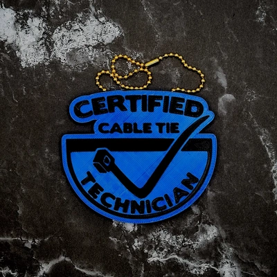 certified cable tie technician charm - 3d by jcreatenz on thangs 3d print model - Mito3D