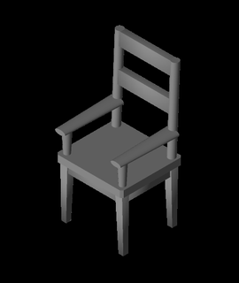 Stuhl horizontal Rückenlehneobj Hobbys Spiele 3d print model - Mito3D