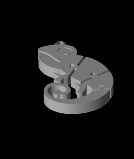 camaleão chaveirostl 3d modelo noswall 3d print model - Mito3D