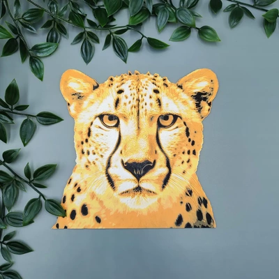 cheetah hueforge - 3d by bamingodesign on thangs filamentpainting wall-art art home decor forest wild animals realistic homedecor 3d print model - Mito3D