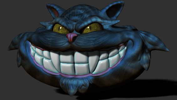 Cheshire chat visage gnome grisonnant 3d print model - Mito3D
