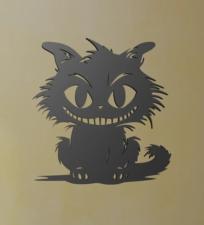 cheshire cat single piece artwork - 3d by ri0m0 on thangs 3d print model - Mito3D