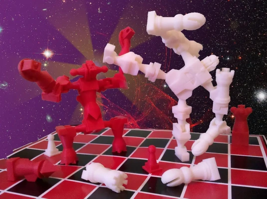 chessbot monstro açao xadrez 3d by professor on borda jogos jogo tabuleiro estratégia brinquedo 3d print model - Mito3D