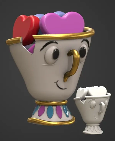 chip beauty beast full-of-hearts - 3d by oddity on thangs 3d print model - Mito3D