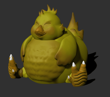 chubby chocobo - print place grizzledgnome 3d print model - Mito3D