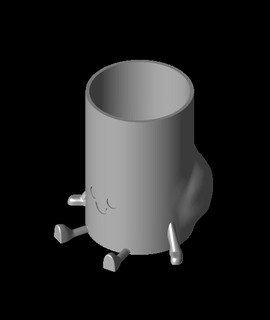 chunky bum sitting penholder 3d print model - Mito3D