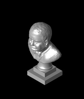Churchill busto bidón 3d print model - Mito3D