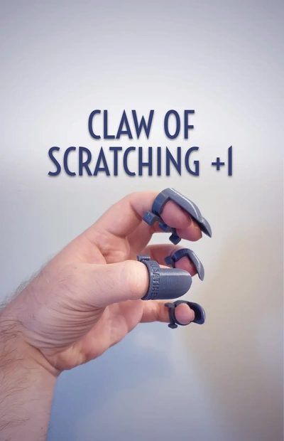 claw of scratching +1 - 3d by jaatinen3d on thangs nails nail claws print in place print-in-place 3d print model - Mito3D