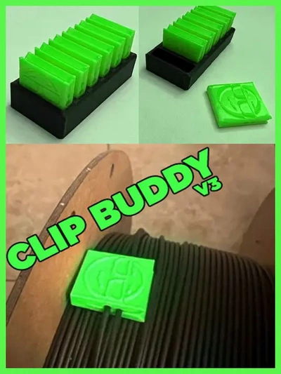 agrafe copain filament bobine clips organisateur 3d by capncrunch 3d print model - Mito3D