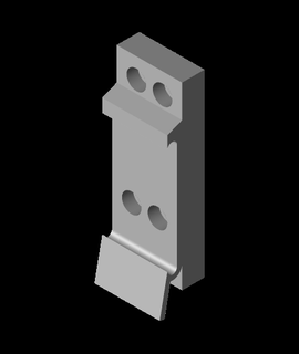 agrafe vacarme rail attachement 32mm x8mm m3 3d print model - Mito3D