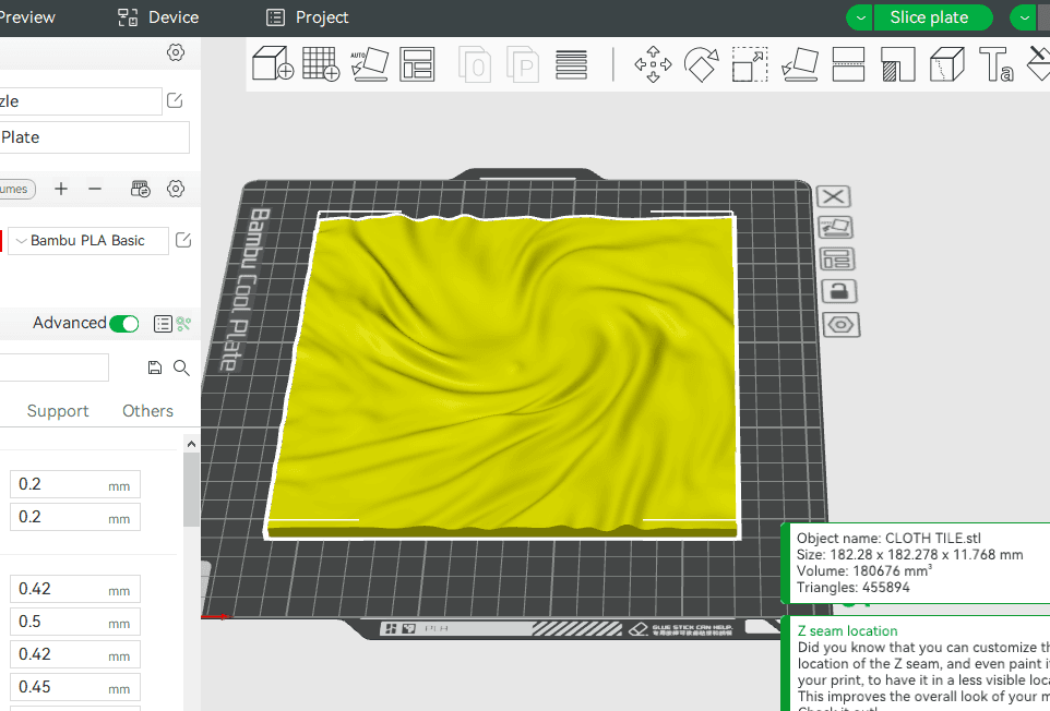 cloth tile - mels 3D print model - Mito3D