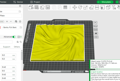 cloth tile - mels 3d print model - Mito3D