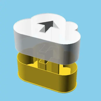 cloud a up arrow nestable box v1 - 3d by ppac on thangs 3d print model - Mito3D