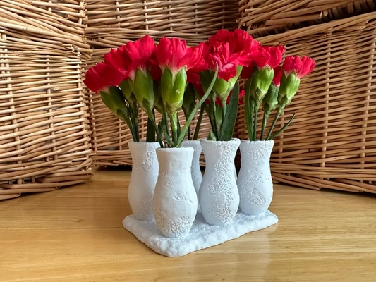 cluster vases rectangular base - 3d by davemakesstuff on thangs home & garden interior decor vase flower marble mother mothers day gift valentine valentines 3d print model - Mito3D