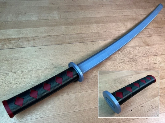 collapsing multi-color katana - 3d by printingworld on thangs printinplace print in place ams mmu 3d print model - Mito3D