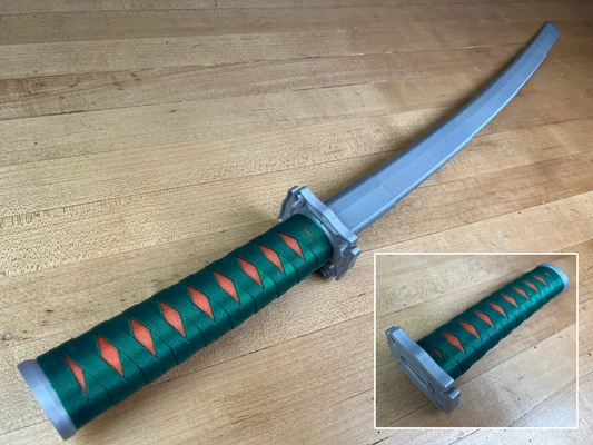 collapsing multi-color katana v2 - 3d by printingworld on thangs printinplace print in place 3d print model - Mito3D