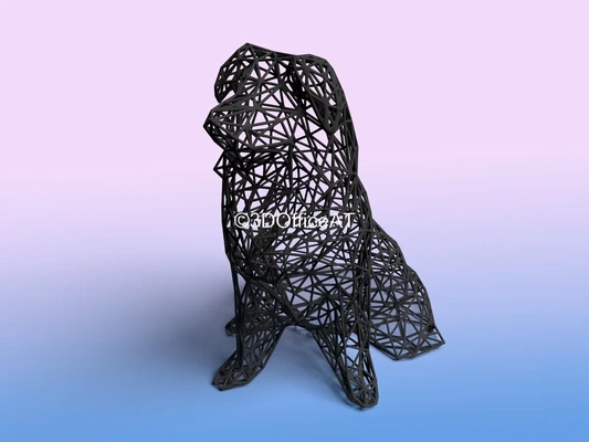 collie dog - wire art sla print 3d by 3dofficeat on thangs 3d print model - Mito3D