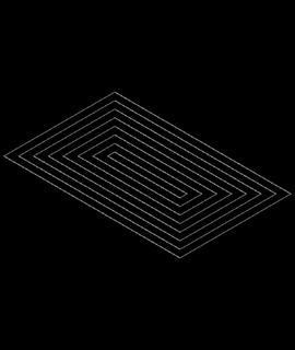 concentric rectangle bed level - replicat 3d print model - Mito3D