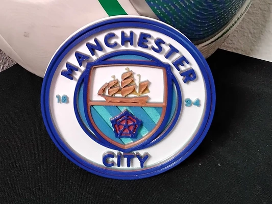 convex manchester city fc coaster or plaque - 3d by daddywazzy thecreator on thangs 3d print model - Mito3D