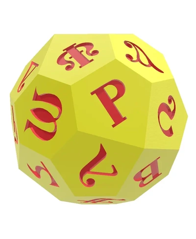 copto alfabeto d32 poliedrico morire 3d by alfabetico dado on grazie 3d print model - Mito3D