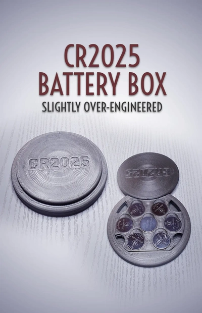 cr2025 batteria scatola 3d by jaatinen3d on grazie batterie contenitore organizzatore organizzazione 3d print model - Mito3D