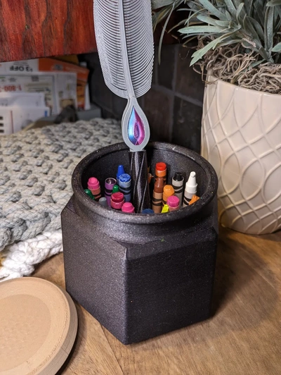 crayon jar quill - 3d by rwbdesigns on thangs 3d print model - Mito3D