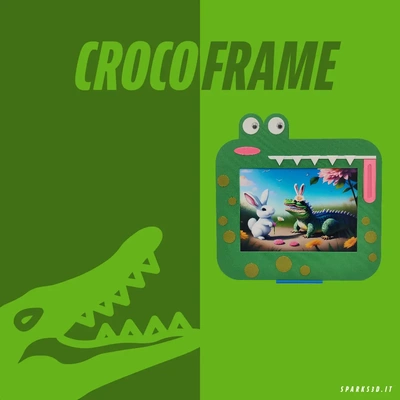 cadre croco photo 3d by sparks3d it passe temps loisir photographie animaux crocodile enfants 3d print model - Mito3D