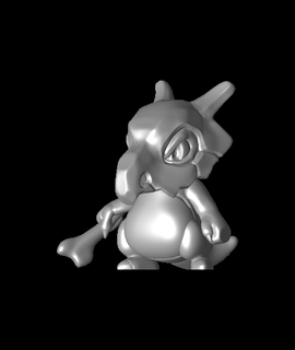 cubone pokemon ventilador Arte letras entretenimiento 3d print model - Mito3D
