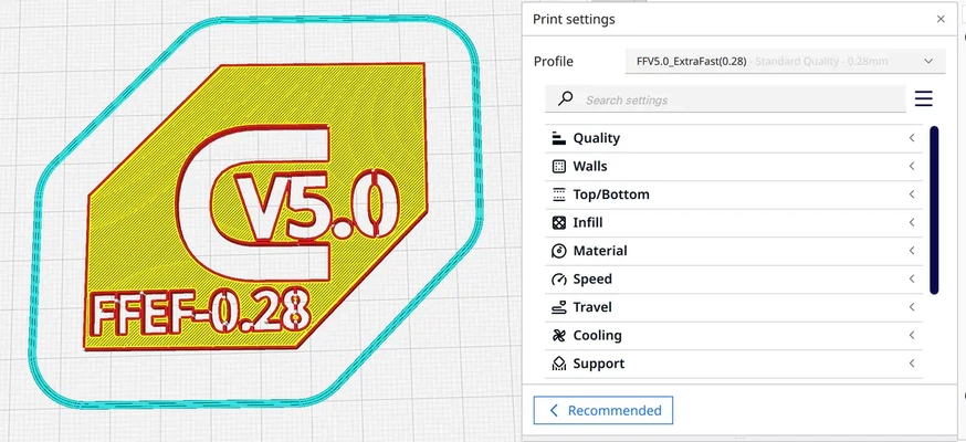 cura v5 0 extra ferme 28 profil filament vendredi 3d by chep 3d print model - Mito3D