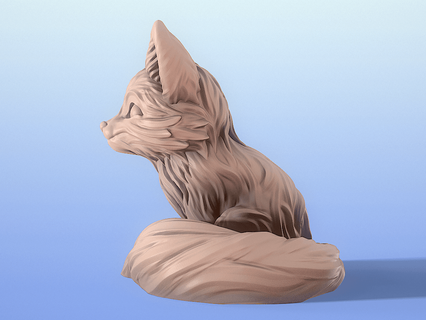 cute fox 1stl - minishev 3d print model - Mito3D