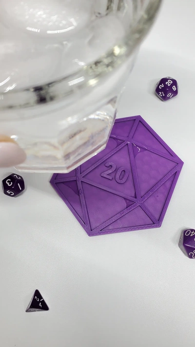 d20 coaster - 3d by karenchaudesigns on thangs 3d print model - Mito3D