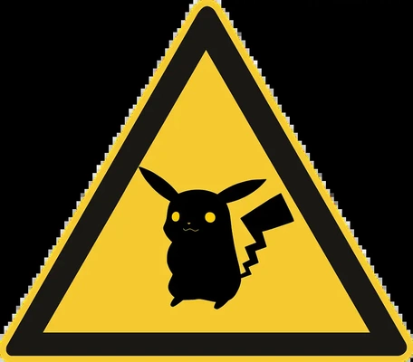 peligro alto voltaje pikachu pokemon dibujos animados 2d arte stl 3d by búho on gracias 3d print model - Mito3D