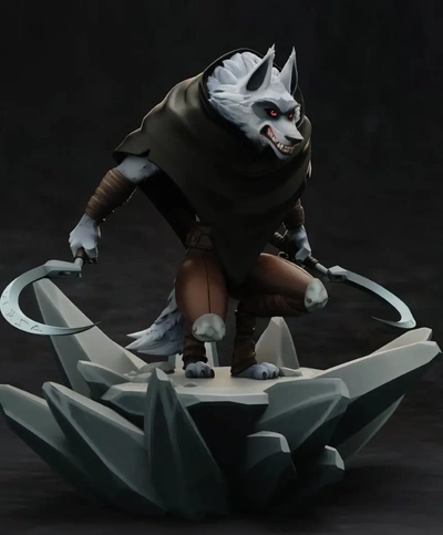 tod wolf statue 3d by david braun on danke 3d print model - Mito3D